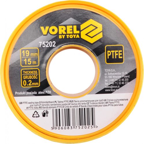 VOREL Teflonszalag 19mm x 0,02 mm x 15 m (75202)