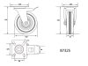 VOREL Ipari kerék forgós fékkel 160mm 130kg (87325)