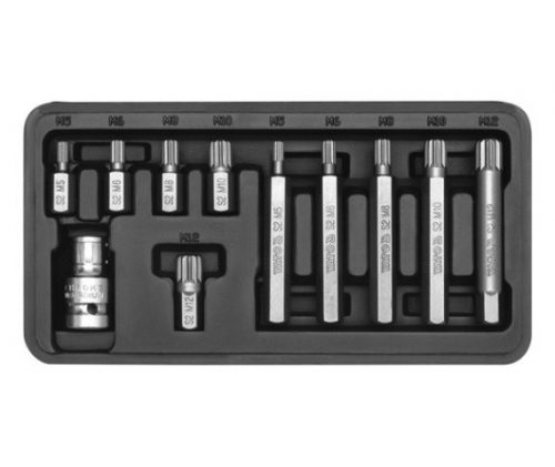 YATO Bit készlet 11 részes SPLINE M5-M12 L=30mm,L=75mm 1/2"  (YT-0415)