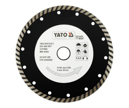 YATO Gyémánt vágótárcsa 180 mm turbo (YT-6024)