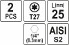 YATO Bitek torx T27 25mm 1/4 2 db (YT-77906)