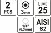 YATO Bitek 25mm imbusz 1/4 H4 2 db (YT-77921)