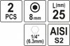 YATO Bitek 25mm imbusz 1/4 H8 2 db (YT-77924)