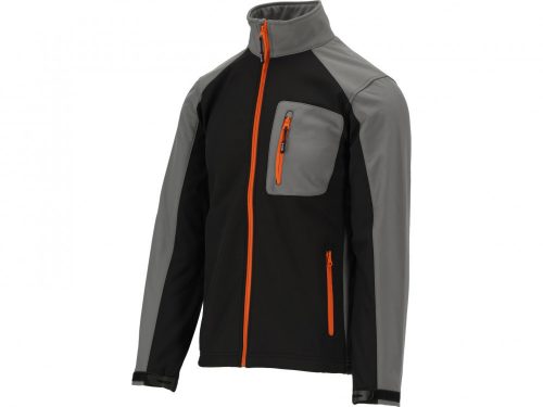 YATO Munkavédelmi softshell kabát fekete-szürke XL-es méret 3 zsebes (YT-79533)