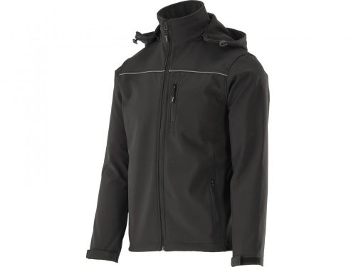 YATO Munkavédelmi softshell kabát kapucnival fekete 3XL-es méret 3 zsebes (YT-79555)